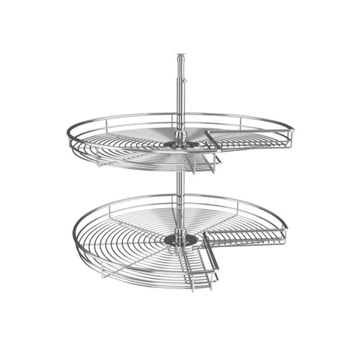 Rev-A-Shelf 28 in Chrome Kidney Lazy Susans 2-Shelf - 5472-28 CR