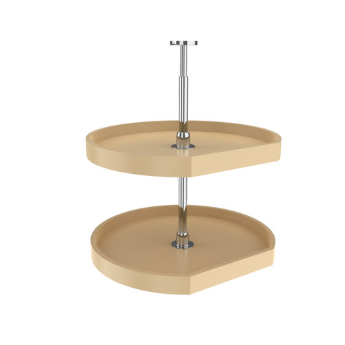 Rev-A-Shelf 22 in Almond Polymer D-Shape Lazy Susans 2-Shelf - 6272-22-15-52