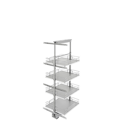 Rev-A-Shelf 19 in Chrome Solid Bottom Pantry Pullout Soft Close - Gray - 5350-19-GR