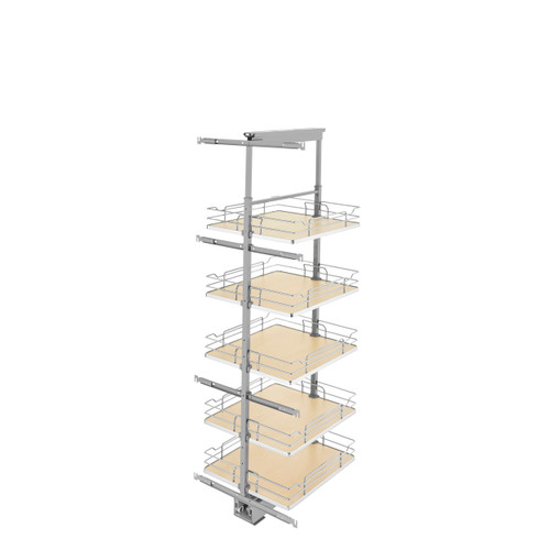 Rev-A-Shelf 5358-19-MP 19 in Chrome Solid Bottom Pantry Pullout Soft Close - Natural