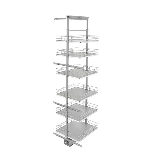 Rev-A-Shelf 19 in Chrome Solid Bottom Pantry Pullout Soft Close - Gray - 5373-19-GR