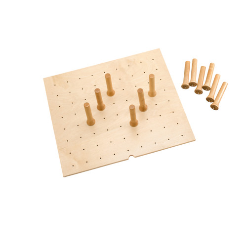 Rev-A-Shelf Small 24 x 21 Wood Peg Board System w/ 9 pegs - Natural - 4DPS-2421