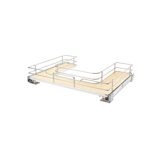 Rev-A-Shelf 30 in Chrome U-Shaped Solid Bottom Pull Out w/Soft-Close - Natural - 5386-30BCSC-MP