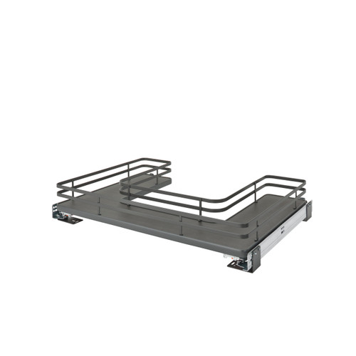 Rev-A-Shelf 30 in Orion Gray U-Shaped Solid Bottom Pull Out w/ Soft-Close - Gray - 5386-30BCSCFL-FOG