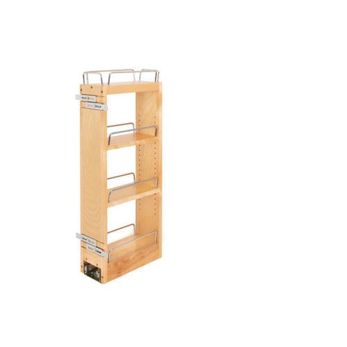 Rev-A-Shelf 5 in Wood Pull Out Wall Organizer w/Soft Close - Natural - 448-BBSCWC-5C