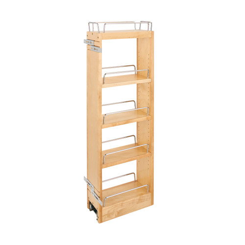 Rev-A-Shelf 448-BBSCWC36-5C 5 in x 36 in H Wood Pull Out Wall Organizer w/Soft Close - Natural