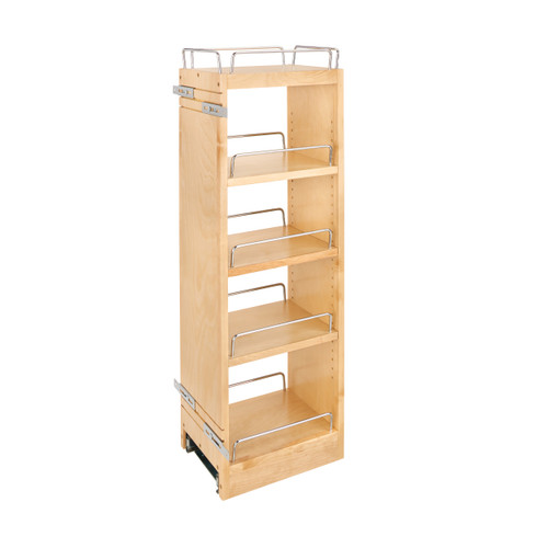 Rev-A-Shelf 448-BBSCWC36-8C 8 in x 36 in H Wood Pull Out Wall Organizer w/Soft Close - Natural