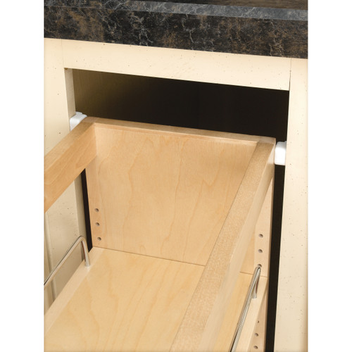 Rev-A-Shelf 5 in Wood Hood Pull-Out Organizer w/Adj Shelves - Natural - 448-HP-523C