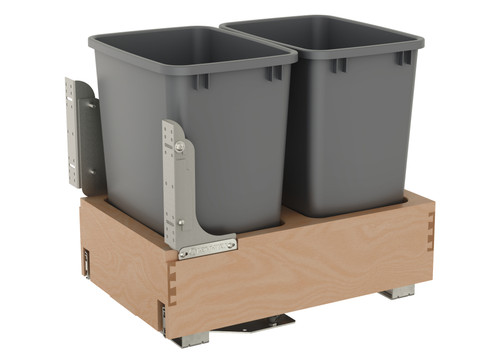 Rev-A-Shelf Double 35 Qrt Pull-Out Waste Container - Natural - 4WCBM-18DM-2