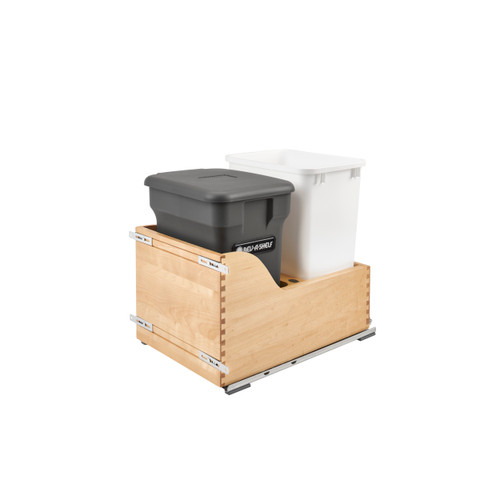 Rev-A-Shelf 4WCSC-1835CKOG-2 35 Qrt Pull-Out Waste Container w/Orion Gray Compost bin - Natural