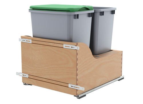 Rev-A-Shelf Double 35 Qrt Pull-Out Waste Container - Natural - 4WCSC-2135DM-2