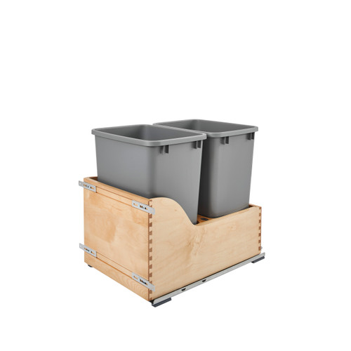 Rev-A-Shelf 4WCSD-1835DM-2 Servo Double 35 Qrt Pull-Out Waste Container - Natural