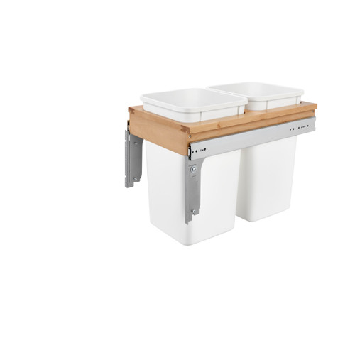 Rev-A-Shelf Double 27 Qrt Top mount Waste Container (Full-access) - Natural - 4WCTM-15DM2-343-FL