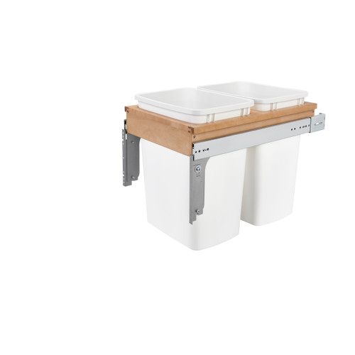 Rev-A-Shelf 4WCTM-18DM2 Double 35 Qrt Top mount Waste Container (1-1/2" faceframe) - Natural