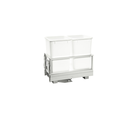 Rev-A-Shelf Double 27 Qrt Pull-Out Waste Container w/Rev-A-Motion - White - 5149-1527DM-211