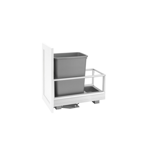 Rev-A-Shelf 35 Qrt Pull-Out Waste Container w/Rev-A-Motion - Silver - 5149-15DM-117