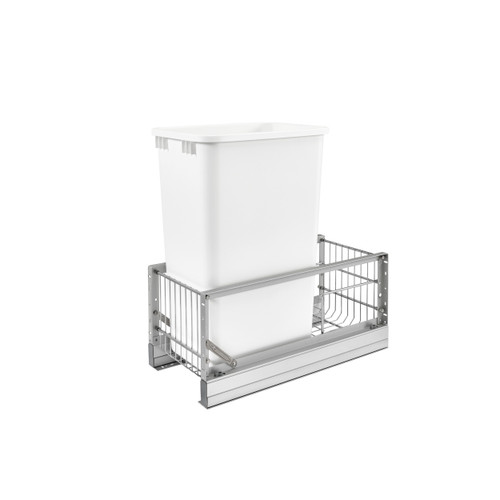 Rev-A-Shelf 50 Qrt Pull-Out Waste Container - White - 5349-1550DM-1