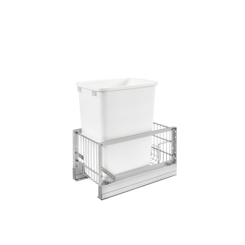 Rev-A-Shelf 35 Qrt Pull-Out Waste Container, 18 in Depth - White - 5349-15DM18-1