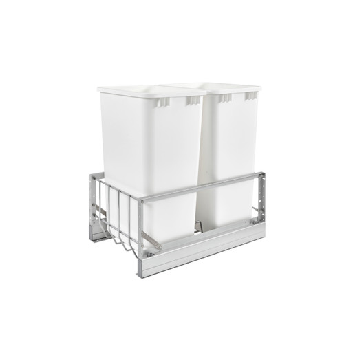 Rev-A-Shelf Double 50 Qrt Pull-Out Waste Containers - Silver - 5349-2150DM-2