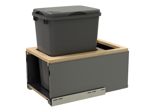 Rev-A-Shelf 35 Qrt LEGRABOX Pull-Out Waste Container w/Soft-Close - Gray - 5LB-1535OGMP-113
