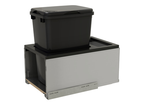 Rev-A-Shelf 5LB-1535SSBL-118 33 Qrt LEGRABOX Pull-Out Waste Container w/Soft-Close - Black