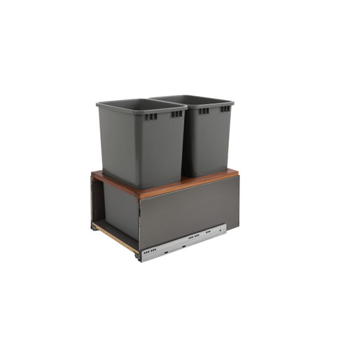 Rev-A-Shelf Double 50 Qrt LEGRABOX Pull-Out Waste Container w/Soft-Close - Gray - 5LB-1850OGWN-213