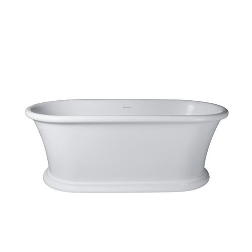 Vanity Art Drancy 67 in. Solid Surface Resin Glossy Flatbottom Freestanding Bathtub in White