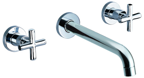 Alfi AB1035-PC Polished Chrome 8" Widespread Wall-Mounted Cross Handle Faucet