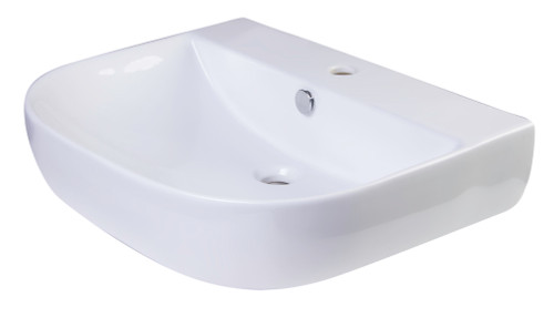 Alfi AB111 24" x 19" White D-Bowl Porcelain Wall Mounted Bathroom Sink