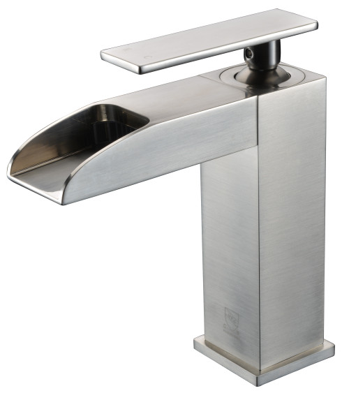 Alfi AB1598-BN Brushed Nickel Single Hole Waterfall Bathroom Faucet