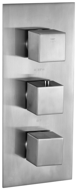 Alfi AB2701-BN Brushed Nickel Square 2 Way Thermostatic Shower Mixer Faucet
