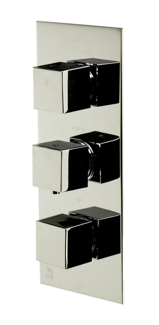 ALFI Polished Chrome Square 2 Way Thermostatic Shower Mixer Faucet - AB2701-PC