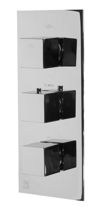 Alfi AB2901-PC Polished Chrome Concealed 4-Way Thermostatic Valve Shower Mixer Faucet - Square Knobs