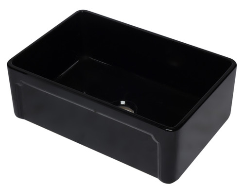 Alfi AB3020SB-BG 30" x 21" Black Reversible Single Fireclay Farmhousehouse Kitchen Sink