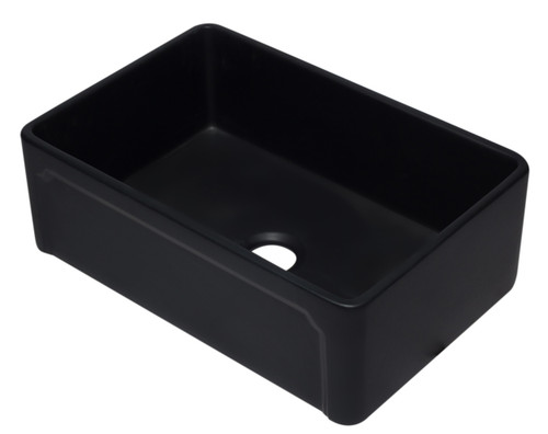ALFI 30" x 21" Black Reversible Single Fireclay Farmhousehouse Kitchen Sink - AB3020SB-BM