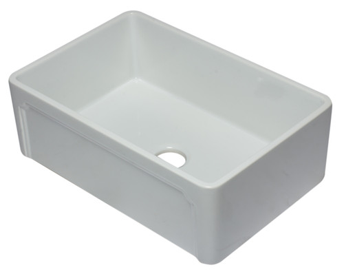 Alfi AB3020SB-W 30" x 21" White Reversible Single Fireclay Farmhousehouse Kitchen Sink