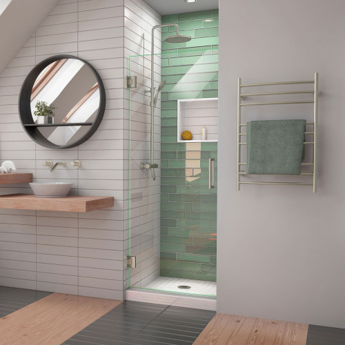 DreamLine Unidoor-LS 30 in. W x 72 in. H Frameless Hinged Shower Door in Brushed Nickel