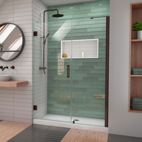 DreamLine Unidoor-LS 52-53 in. W x 72 in. H Frameless Hinged Shower Door in Oil Rubbed Bronze