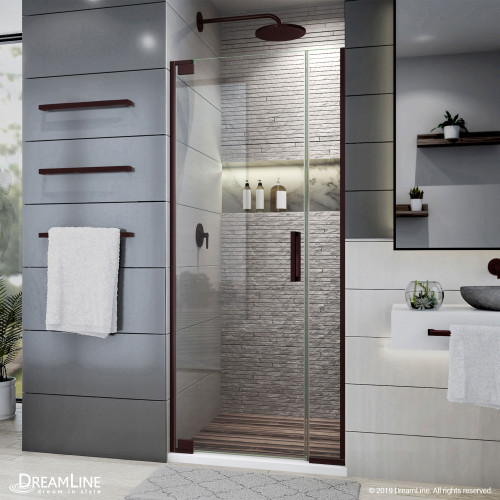 DreamLine Elegance Plus 34-34 3/4 in. W x 72 in. H Frameless Pivot Shower Door in Oil Rubbed Bronze