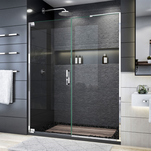 DreamLine Elegance Plus 58-58 3/4 in. W x 72 in. H Frameless Pivot Shower Door in Chrome