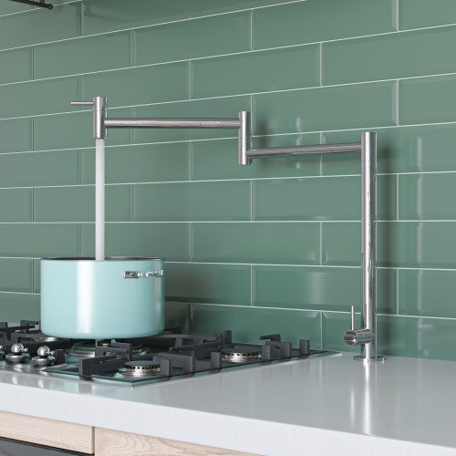 ALFI Polished Stainless Steel Retractable Pot Filler Faucet - AB5018-PSS