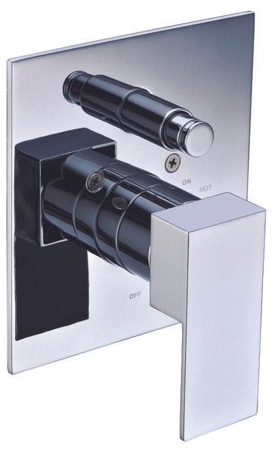 ALFI Polished Chrome Modern Square Pressure Balanced Shower Mixer Faucet with Diverter - AB6801-PC