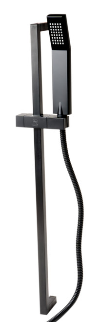 ALFI Black Matte Square Sliding Rail Hand Shower Set - AB7606-BM
