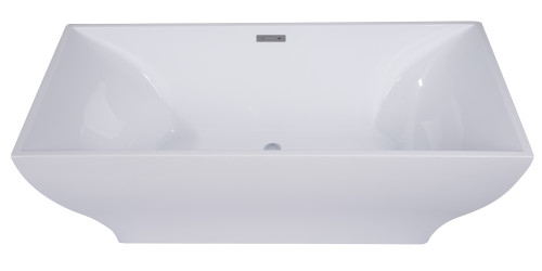 ALFI 67 inch White Rectangular Acrylic Free Standing Soaking Bathtub - AB8840