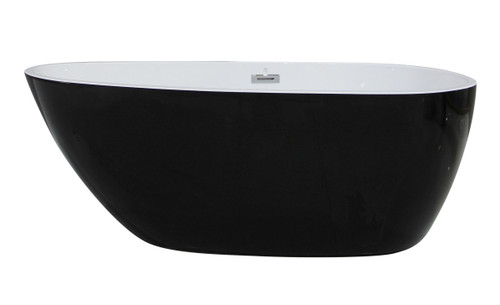 Alfi AB8862 59 inch Black & White Oval Acrylic Free Standing Soaking Bathtub