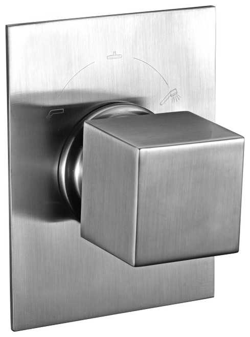 Alfi AB9209-BN Brushed Nickel Modern Square 3 Way Shower Diverter, Includes Rough Valve