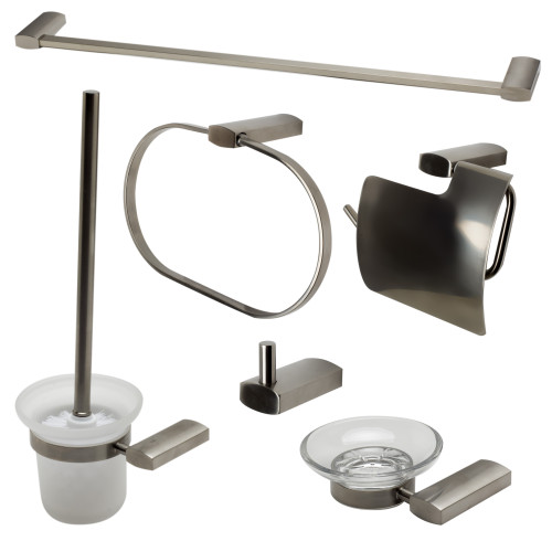 ALFI Brushed Nickel 6 Piece Bathroom Accessory Set - AB9503-BN