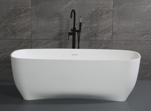 Alfi 67" White Matte Solid Surface Resin Bathtub