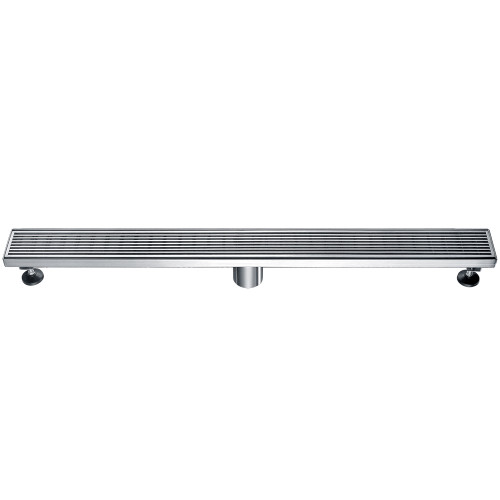 ALFI 32" Modern Stainless Steel Linear Shower Drain with Groove Lines - ABLD32D
