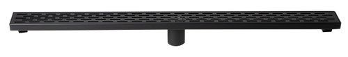 ALFI 36" Black Matte Stainless Steel Linear Shower Drain with Groove Holes - ABLD36C-BM